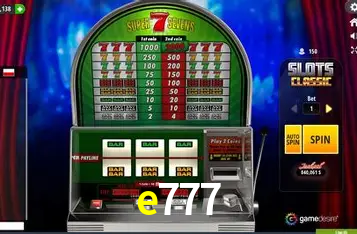 e777 Cassino Online Certificado
